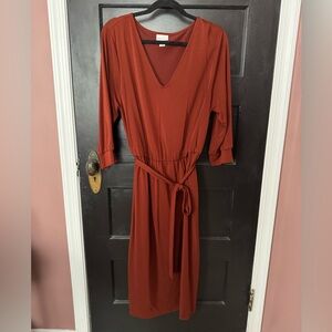 Ava + Viv Rust Midi Dress